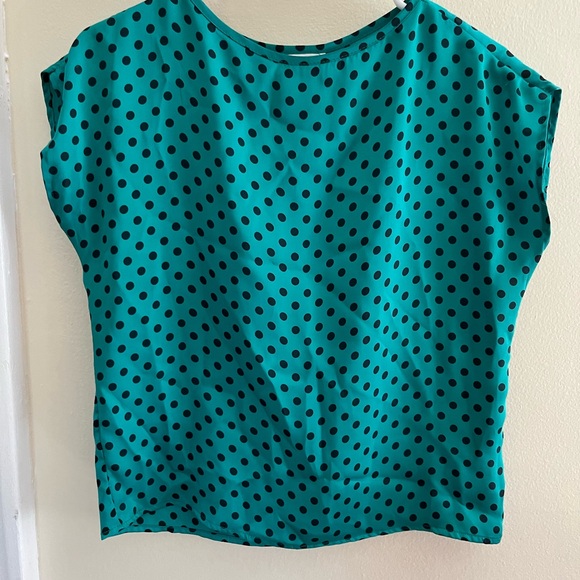 Tops - Vintage 80s silky polka dot blouse